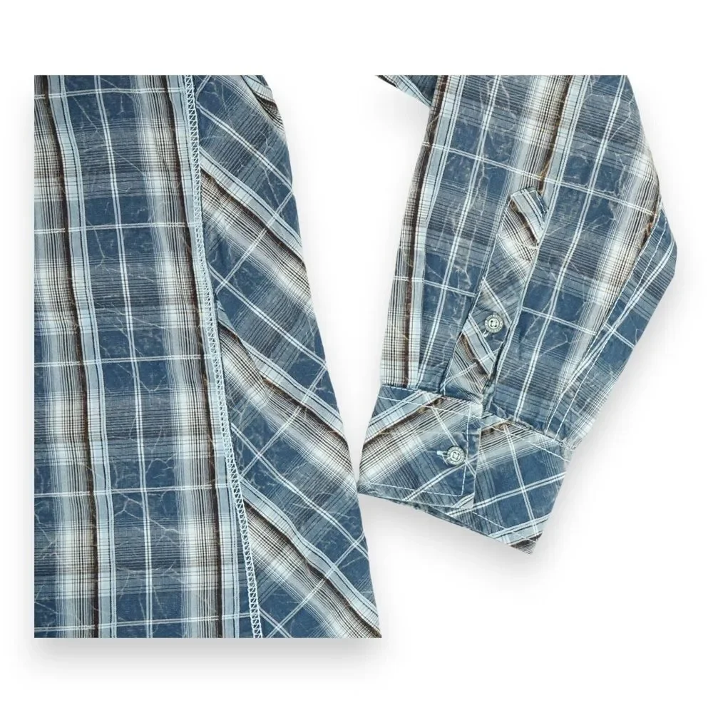 BKE Men's Buckle Athletic Fit Western Cowboy Shirt Heavy Stitch Plaid‎ Size XL